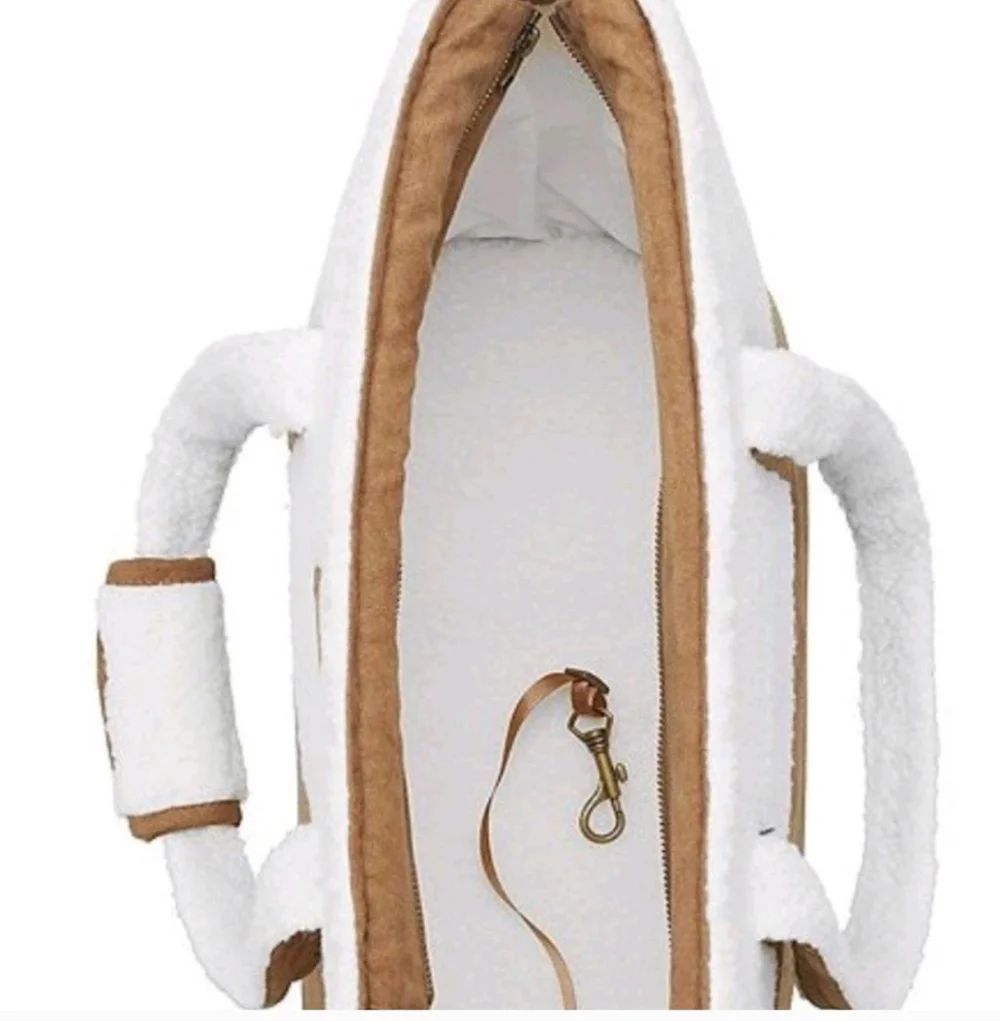 Like New Koolaburra White and Brown Pet Carrier Tote